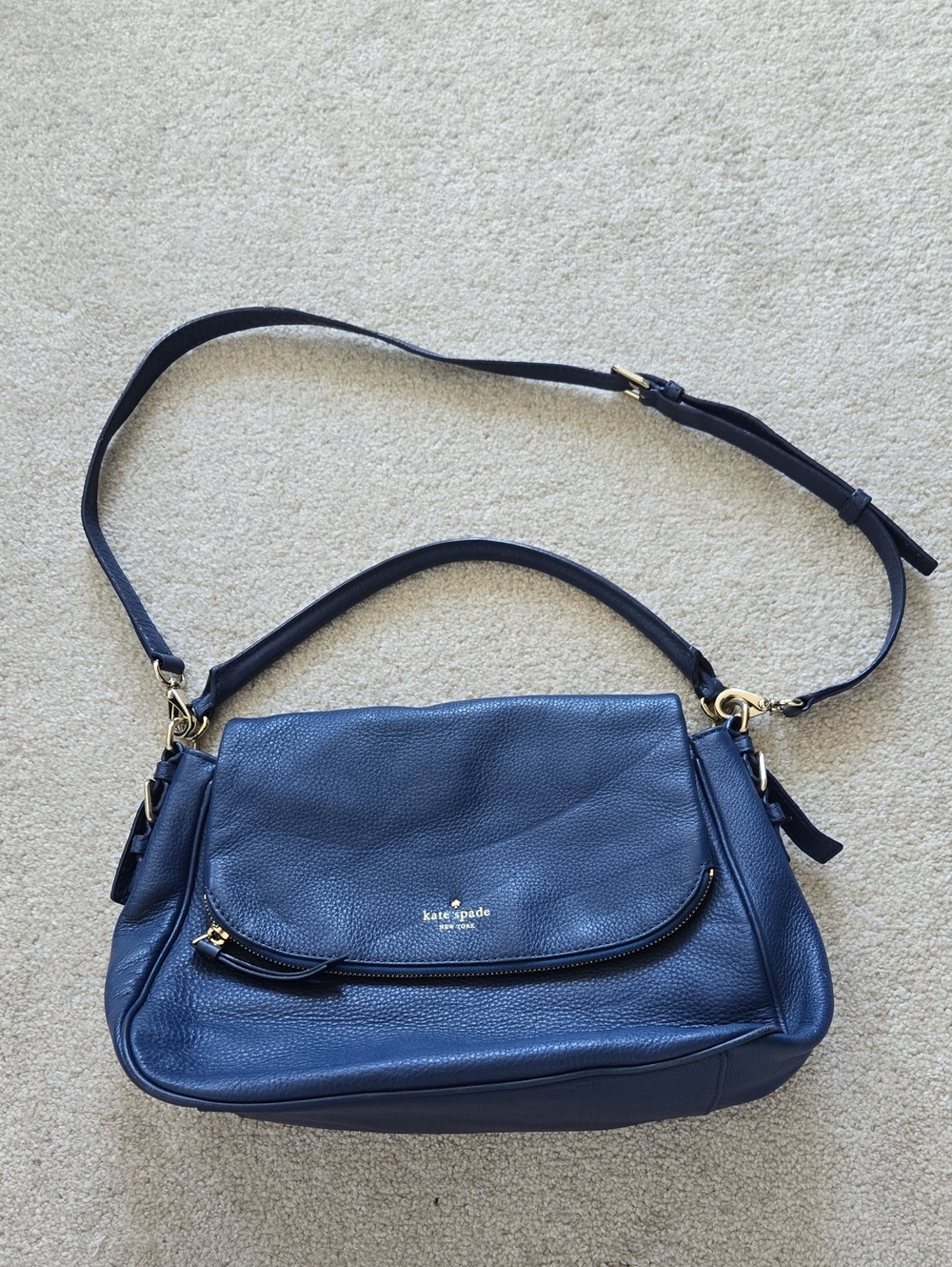 Kate Spade Cobble Hill Devin Leather Shoulder/Crossbody Bag With Gold Hardware